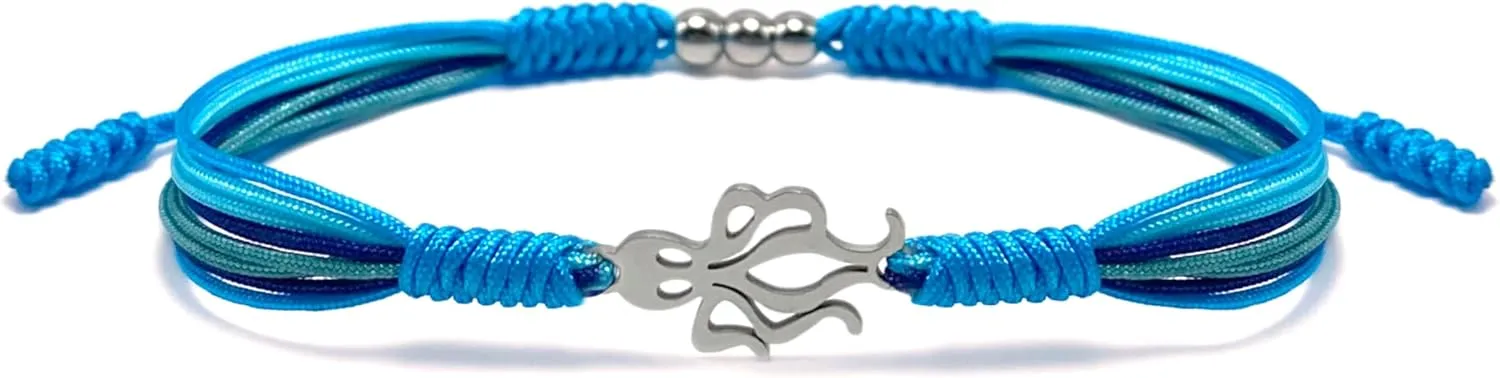 Under The Sea Blue Marine Luck and Protection Tibetan Bracelet, Surfer String Wrap for Men, Women, Forever Love Friendship