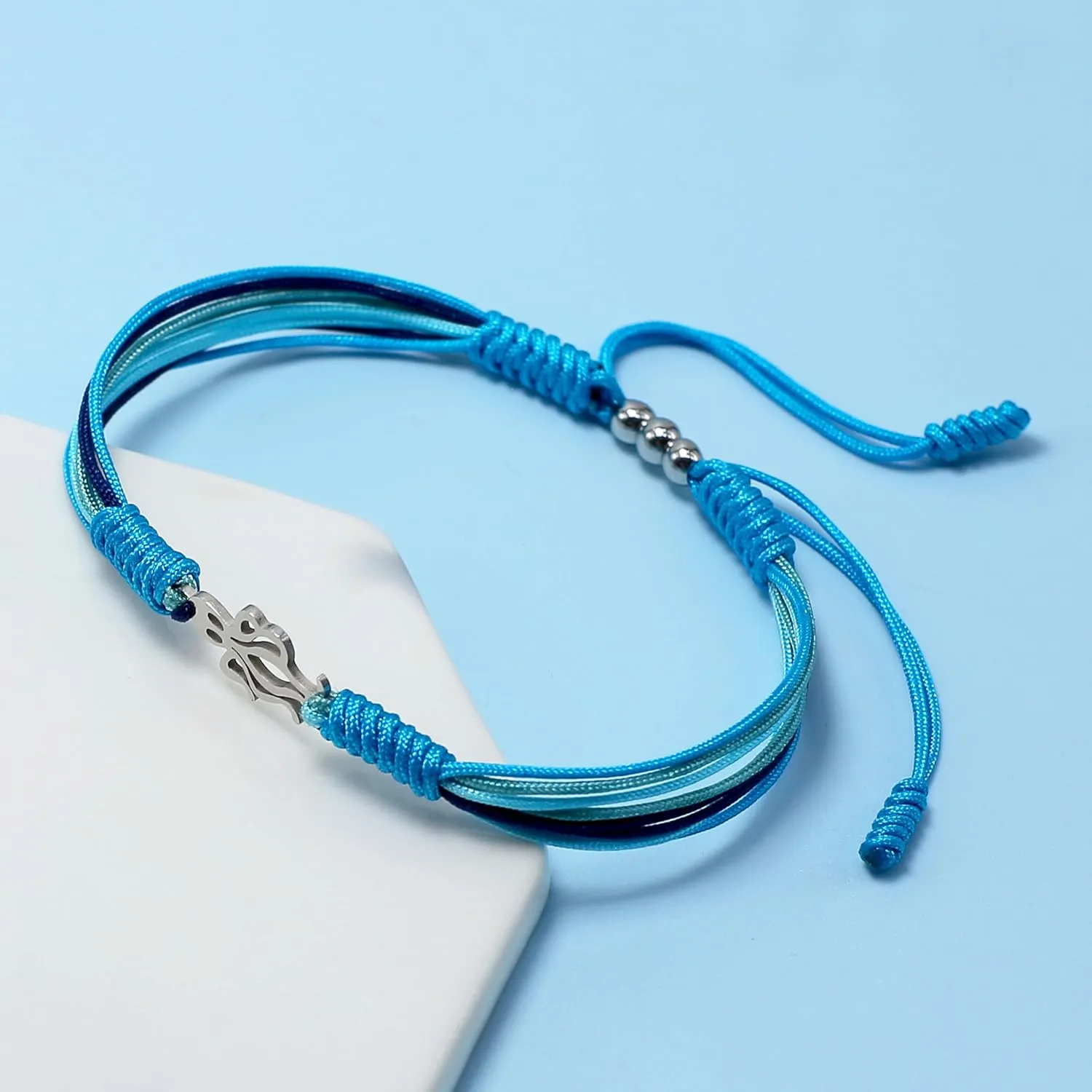 Under The Sea Blue Marine Luck and Protection Tibetan Bracelet, Surfer String Wrap for Men, Women, Forever Love Friendship
