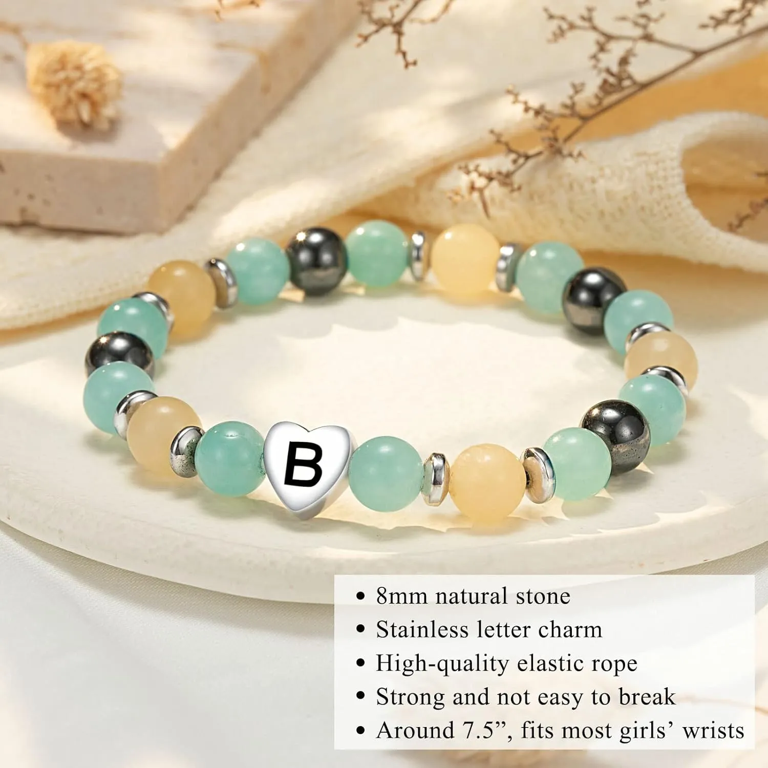 UNGENT THEM Initial Charm Bracelets for Teen Girls Graduation Birthday Valentines' day Christmas Gifts