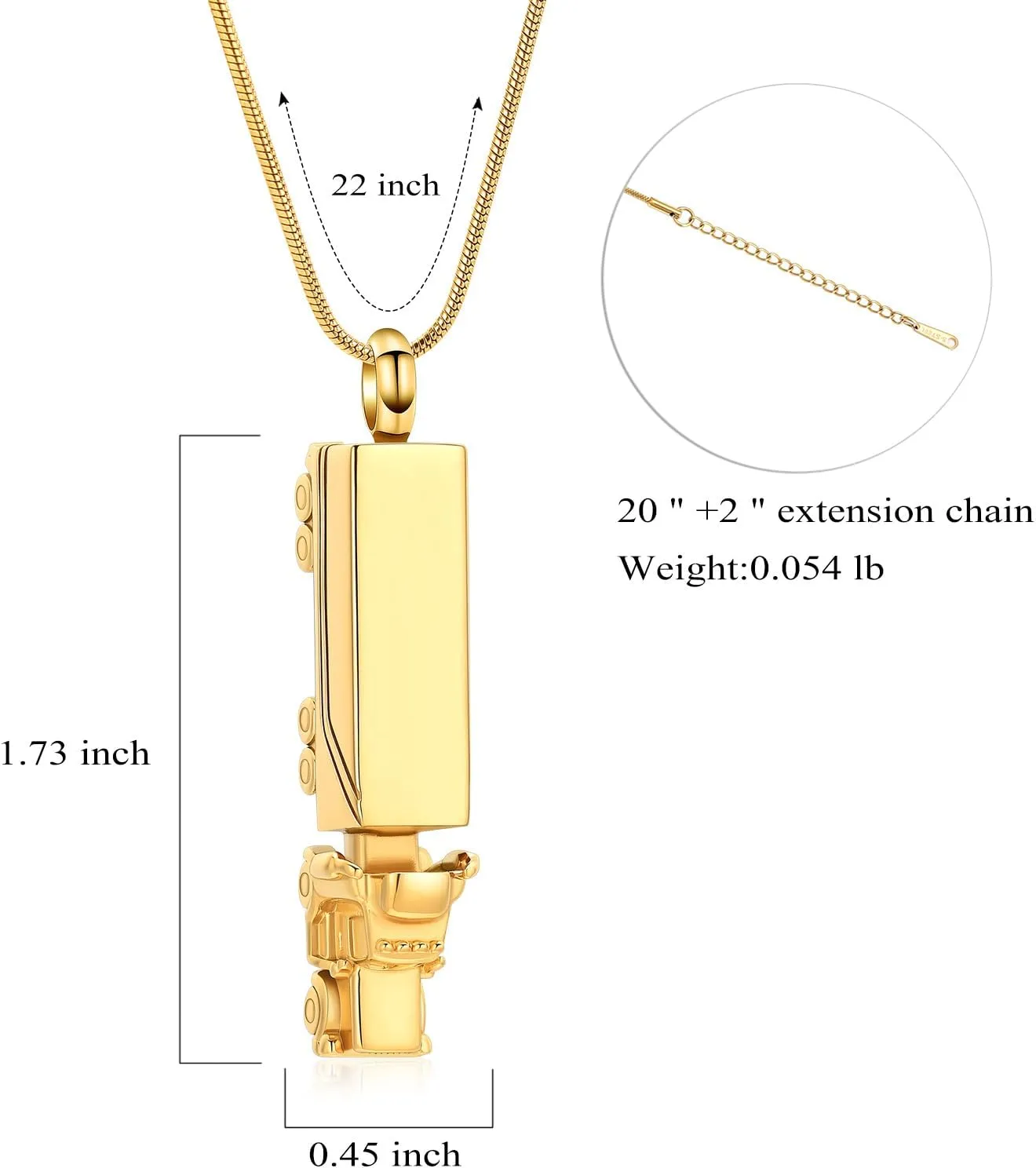 Urn Necklace for Ashes for Men Truck Cremation Jewelry Adults Stainless Steel 18 Wheeler Semi Truck Keepsake Urn Pendant Ashes Memorial Necklaces Jewelry Locket Gifts
