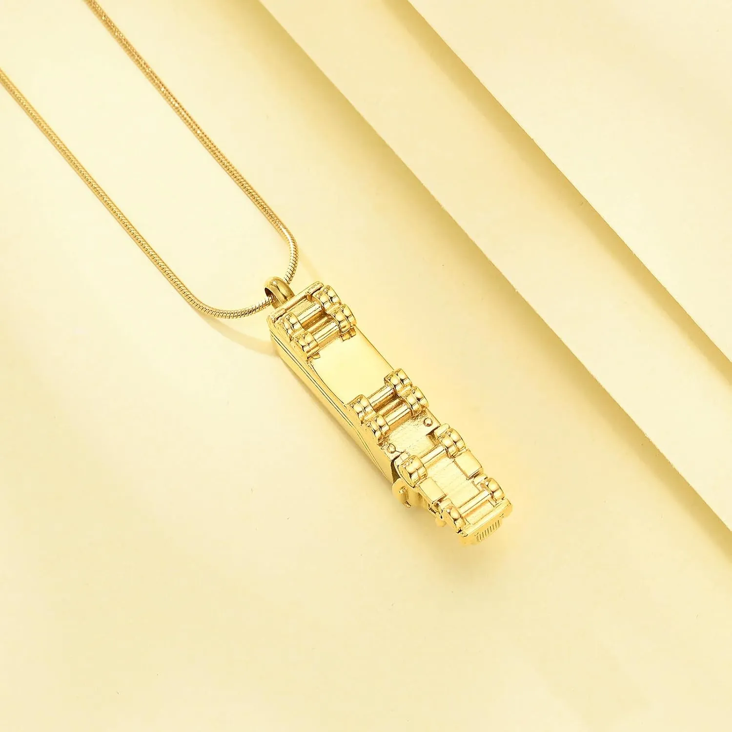 Urn Necklace for Ashes for Men Truck Cremation Jewelry Adults Stainless Steel 18 Wheeler Semi Truck Keepsake Urn Pendant Ashes Memorial Necklaces Jewelry Locket Gifts