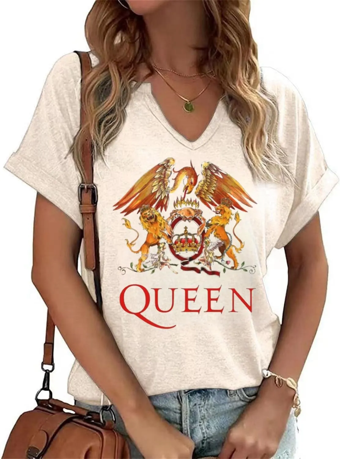 Vintage Rock Band T Shirt for Women V Neck Nashville Western Shirts Cowgirl Cowboy Graphic Tees Country Music Tops