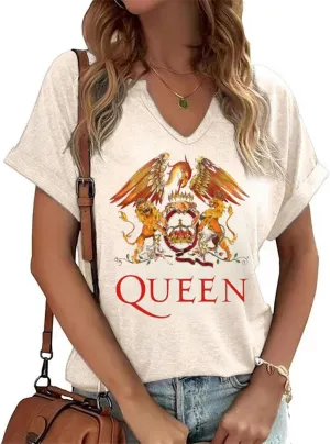 Vintage Rock Band T Shirt for Women V Neck Nashville Western Shirts Cowgirl Cowboy Graphic Tees Country Music Tops