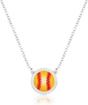 Volleyball/Softball/Soccer/Basketball/Football/Baseball/Pickleball Necklace for Women Girls, Mom Sports Pendant Necklaces Jewelry Game Day Team Gifts