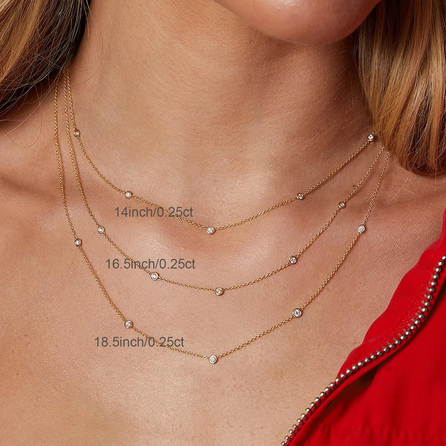 VRIUA Diamond Necklaces for Women - 14K Gold/Silver Gold Plated Dainty Necklace for Women Simple Five Diamond Flower Clover Butterfly Heart Star Necklace Trendy Gold Jewelry