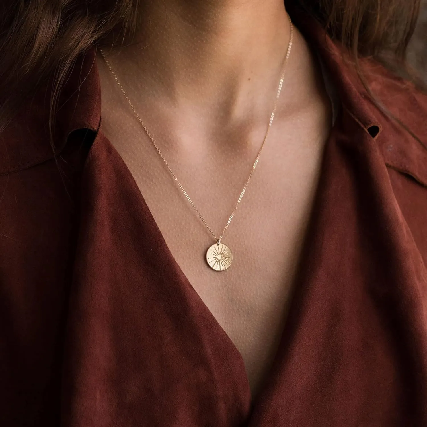 VRIUA Gold Necklace for Women - 14K Gold Plated Dainty Italian Horn Star of David Butterfly Sun Lotus Volleyball Baseball Cowboy Boots Necklace Jewelry Everyday for Women