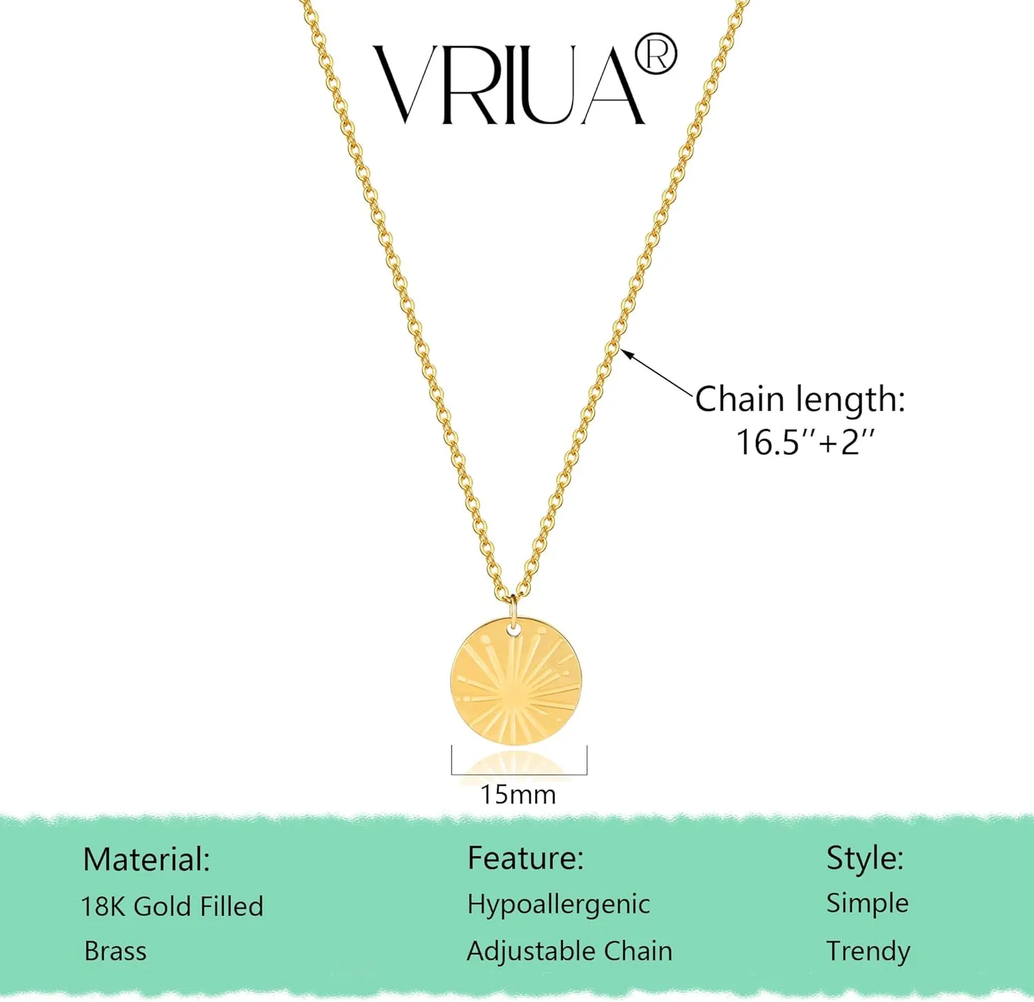 VRIUA Gold Necklace for Women - 14K Gold Plated Dainty Italian Horn Star of David Butterfly Sun Lotus Volleyball Baseball Cowboy Boots Necklace Jewelry Everyday for Women