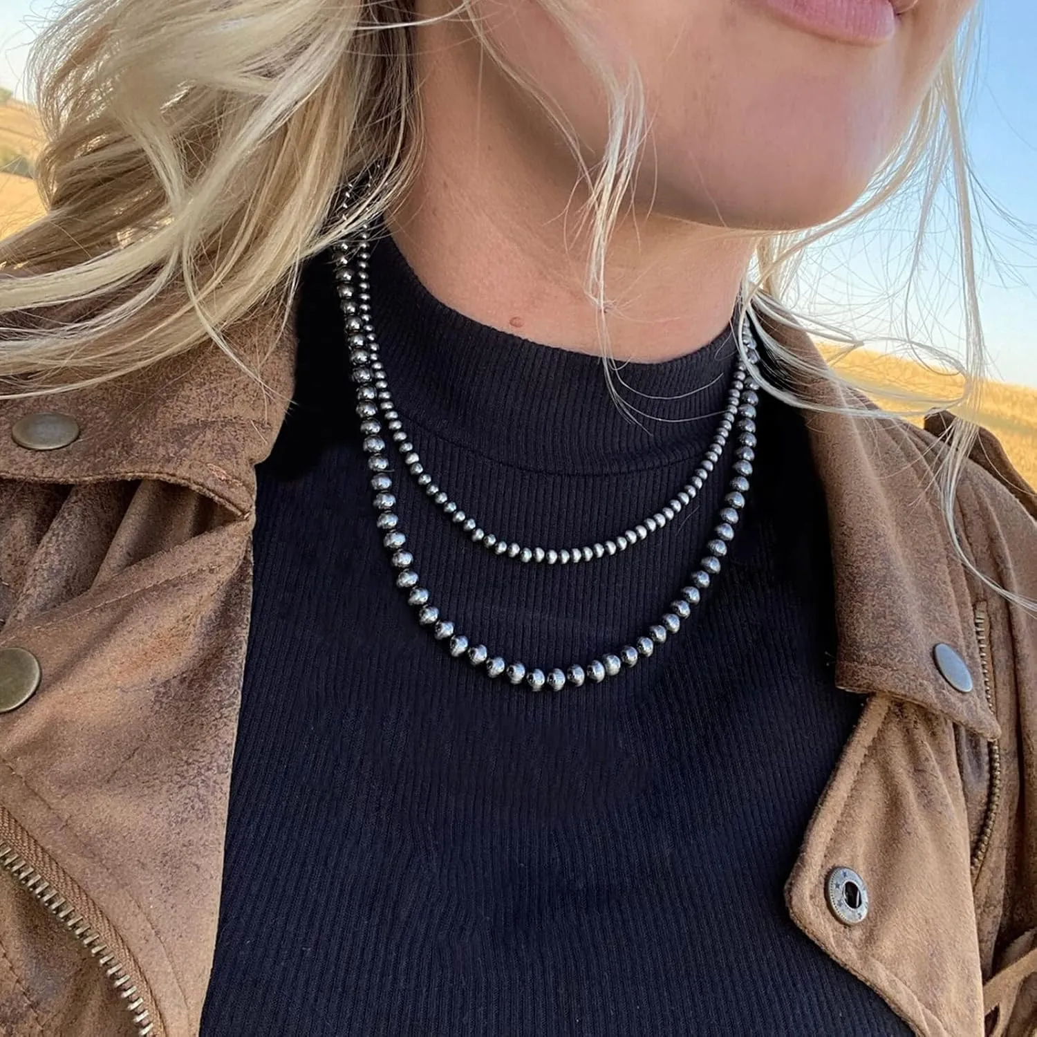 Western Jewelry for Women Navajo Pearl Necklace Western Necklace Boho Navajo Pearl Layered Necklace Western Necklace Western Jewelry Outfits Accessories for Women