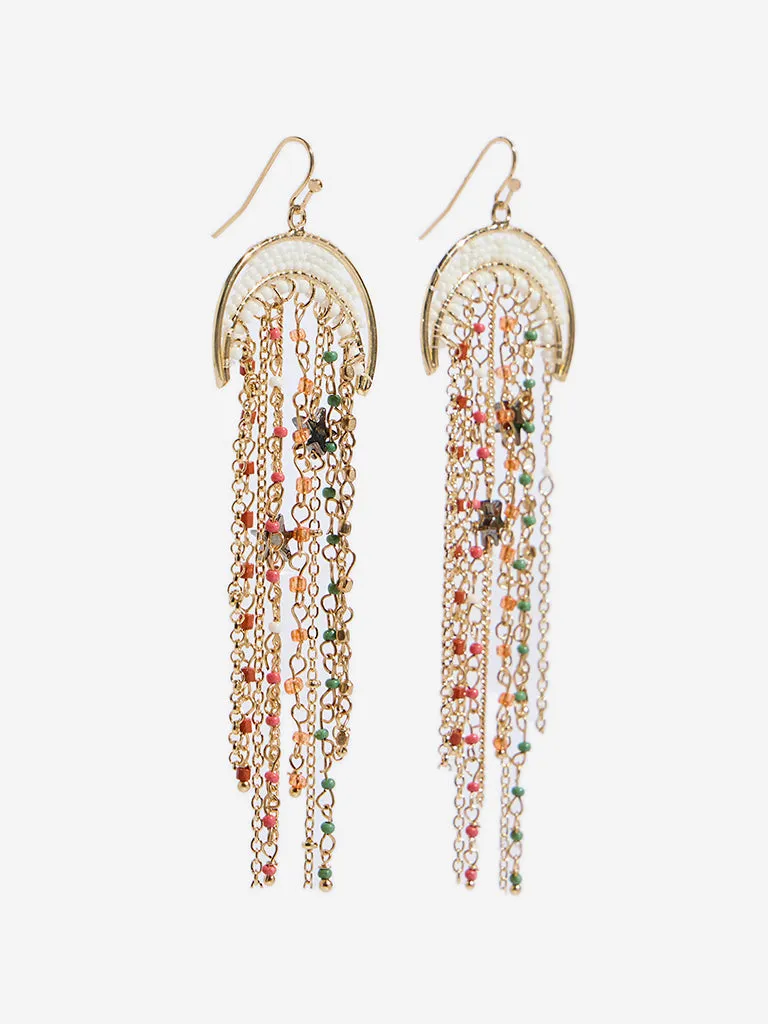 Westside Accessories Multicolour Gemstone Long Dangler Boho Earrings