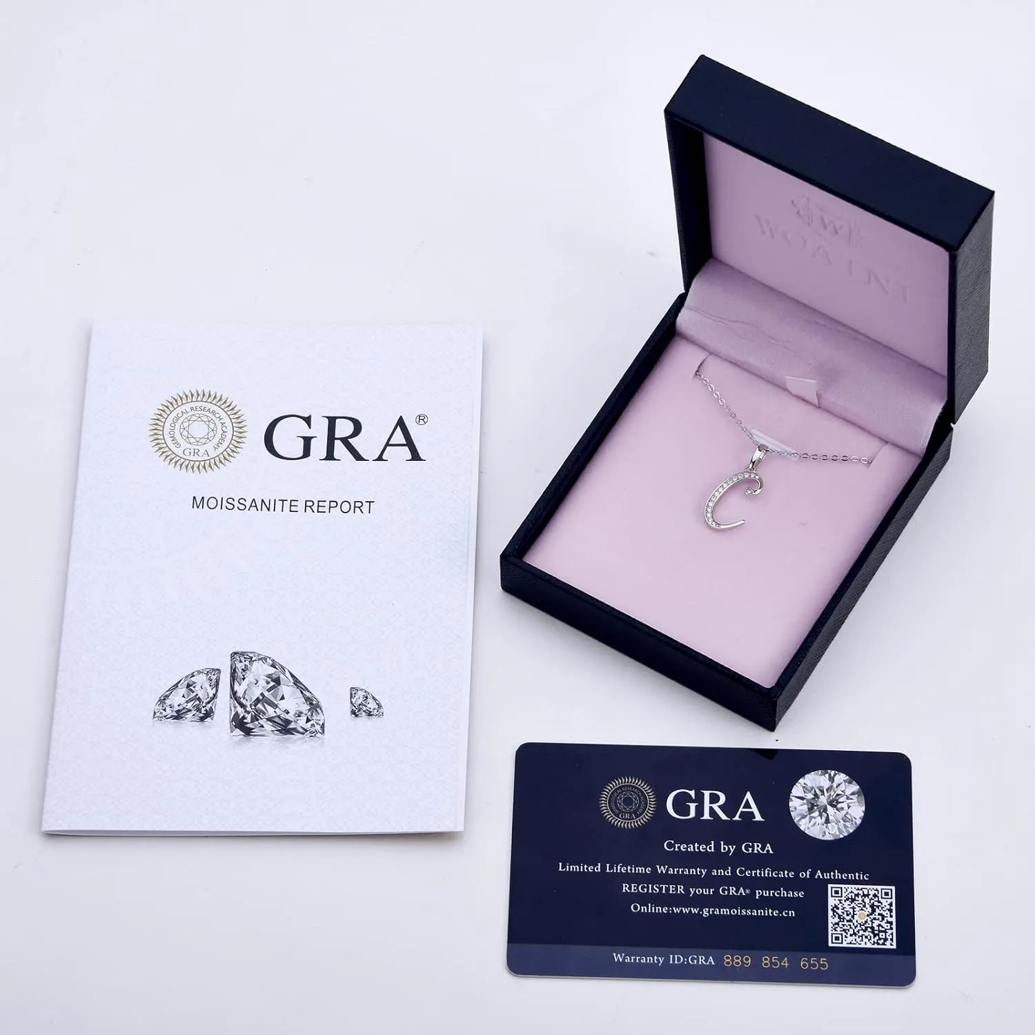 WOAINI Moissanite Necklace, Initial Necklaces for Women Sterling Silver Letter Necklace Pendant With A-Z Alphabet Jewelry Gifts for Christmas Wife Anniversary Birthday