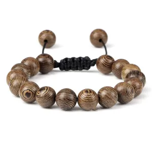 Wooden Beads Bracelet Men Classic Handmade Meditation Prayer Braided Bracelets Yoga Jewelry For Women