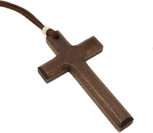 Wooden Cross Necklace For Men Women, Wood Cross Pendant Necklaces For Car Rearview Mirror Charms, Wall, Christian Jewelry(E)