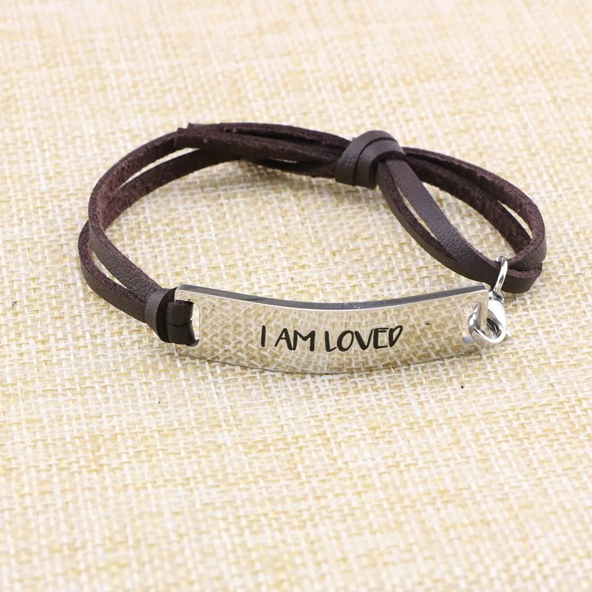 Yiyang Bracelets for Women Inspirational Gift for Her Cuff Bangle Engraved Motivational Message