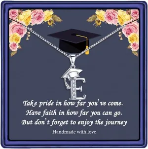 Yoosteel Graduation Gifts for Her 2025, Initial Necklaces Graduation Cap Necklace Friendship Gifts for Women Friends Her 2025