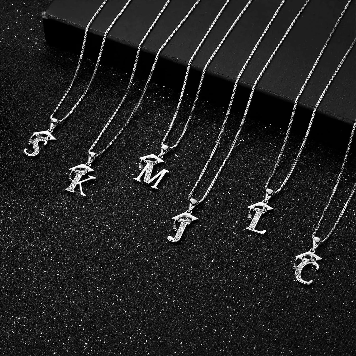 Yoosteel Graduation Gifts for Her 2025, Initial Necklaces Graduation Cap Necklace Friendship Gifts for Women Friends Her 2025