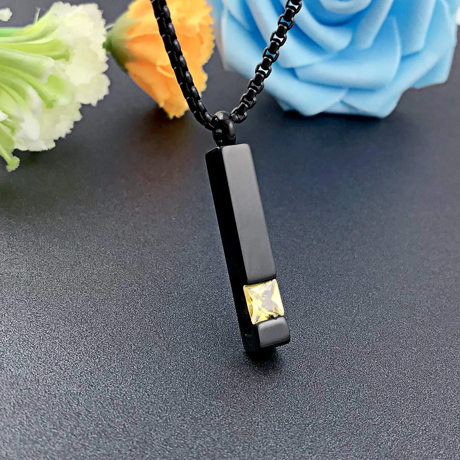 YOUFENG Urn Necklaces for Ashes Birthstone Cube Urns for Human Ashes Memorial Cremation Urn Locket Keepsake Ashes Jewelry