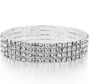 Zealmer Sparkle Multicolor Rhinestone Stackable Stretch Bracelets for Women